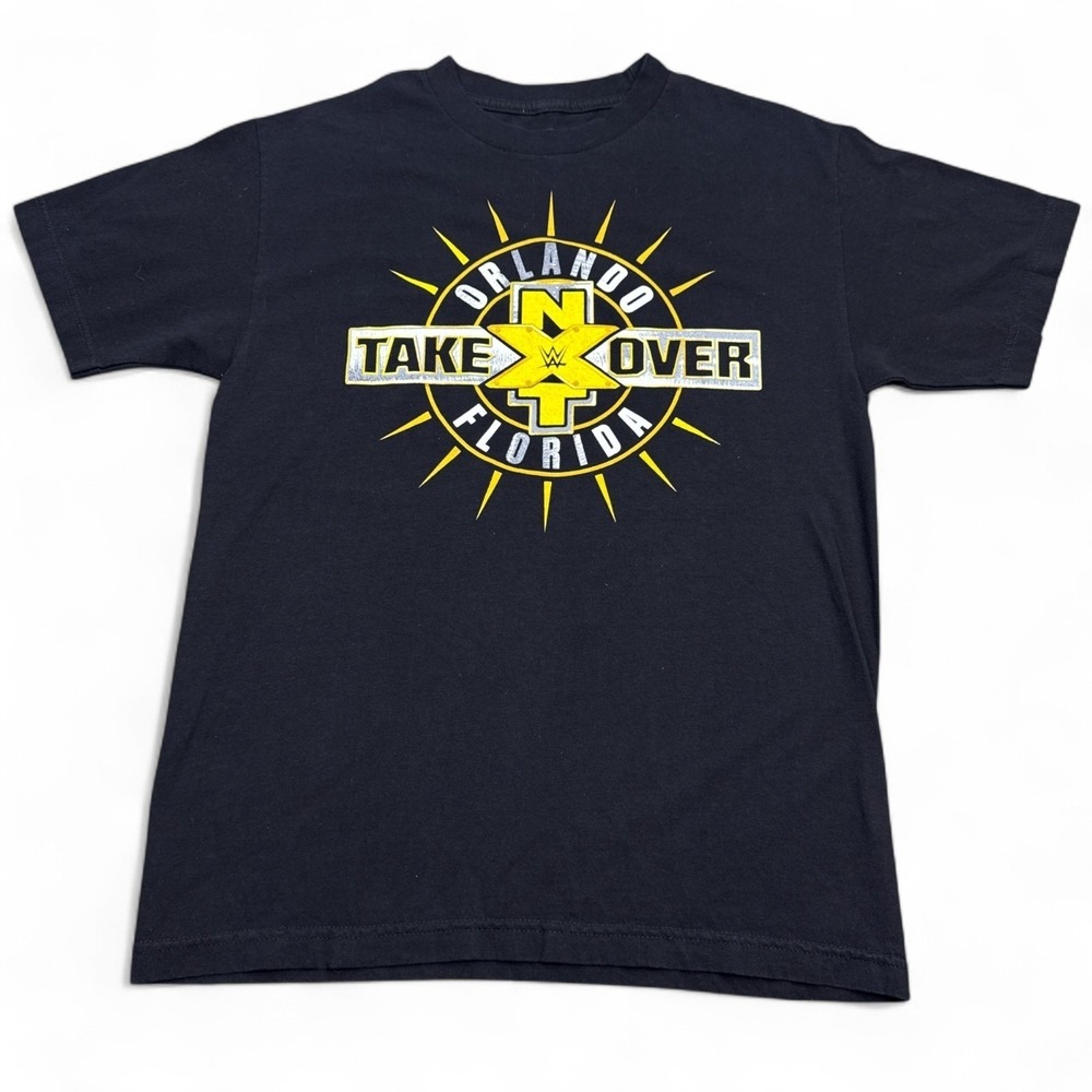 NXT Wrestling T Shirt Adult Size Medium Double Sided Logo Take Over Retro Tee